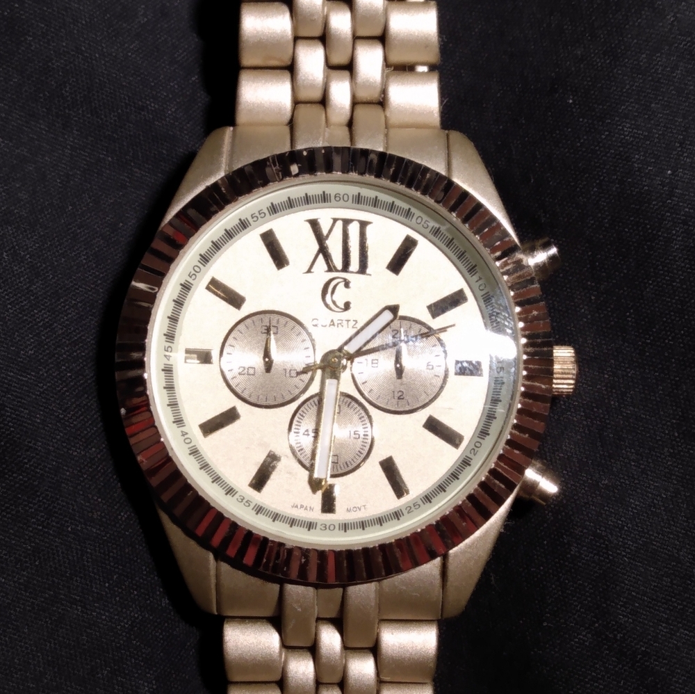 Charming Charlie Gold Tone Boyfriend Watch